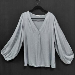CobbleStone Made in Italy Silk Blend Blouse Long Sleeve Women Size One Size